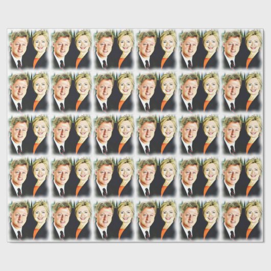 President Bill Clinton en President Hillary Clinto Cadeaupapier (Vlak)