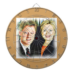 President Bill Clinton en President Hillary Clinto Dartbord