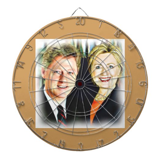 President Bill Clinton en President Hillary Clinto Dartbord (Voorkant)