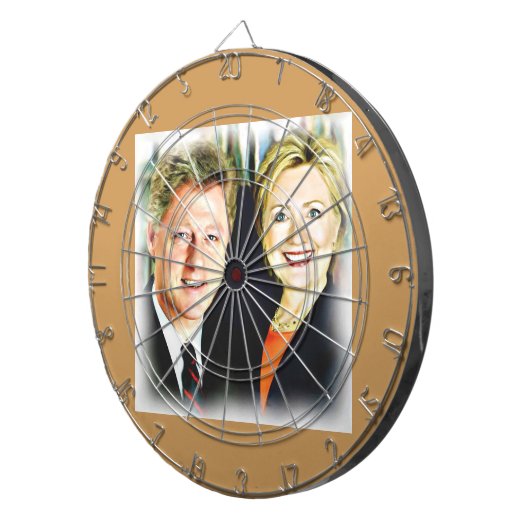 President Bill Clinton en President Hillary Clinto Dartbord (Voorkant Rechts)