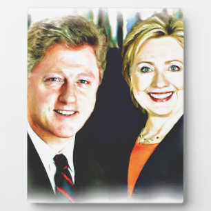 President Bill Clinton en President Hillary Clinto Fotoplaat