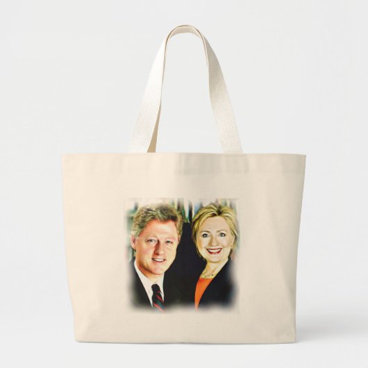 President Bill Clinton en President Hillary Clinto Grote Tote Bag (Voorkant)
