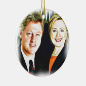 President Bill Clinton en President Hillary Clinto Keramisch Ornament (Rechts)