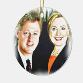 President Bill Clinton en President Hillary Clinto Keramisch Ornament (Links)