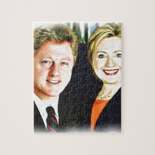 President Bill Clinton en President Hillary Clinto Legpuzzel (Verticaal)