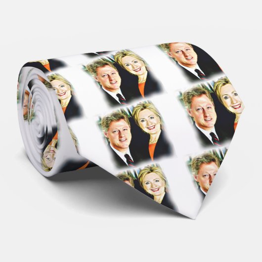 President Bill Clinton en President Hillary Clinto Stropdas (Opgerold)