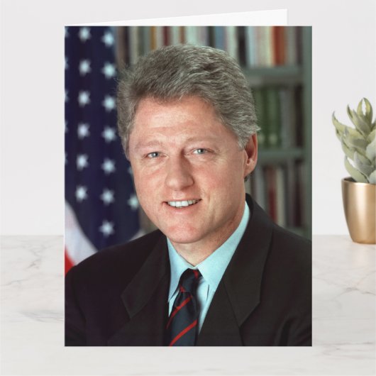 President Bill Clinton Offical Portret Birthday Kaart (Kleine Plant)