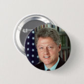President Bill Clinton Officieel portret Pin-Back Ronde Button 5,7 Cm (Voorkant /achterkant)