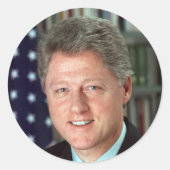 President Bill Clinton Officieel portret Ronde Sticker (Voorkant)