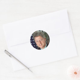 President Bill Clinton Officieel portret Ronde Sticker