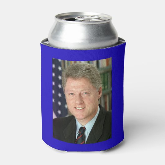 President Bill Clinton Witte Huis Foto Blikjeskoeler (Blikje Voorkant)
