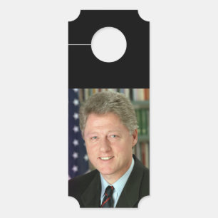 President Bill Clinton Witte Huis Foto Deurhanger