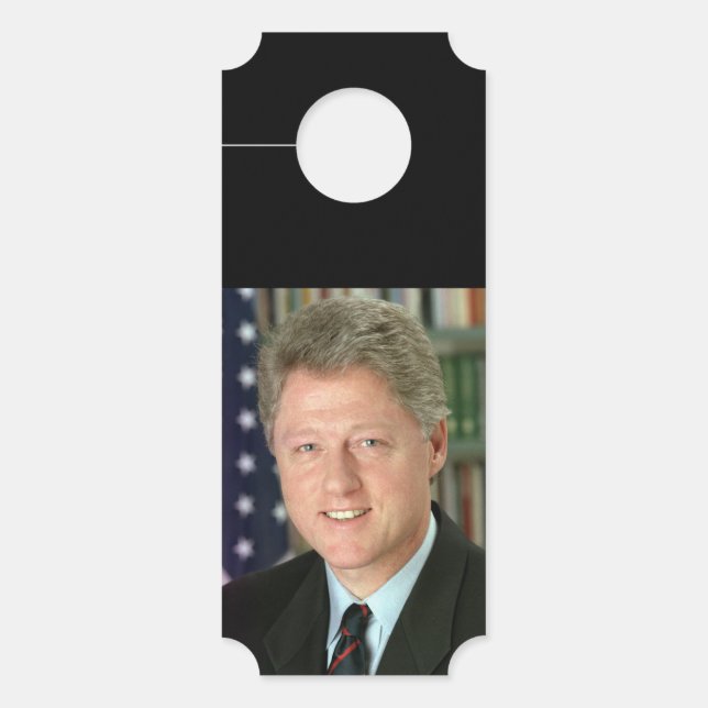 President Bill Clinton Witte Huis Foto Deurhanger (Voorkant)