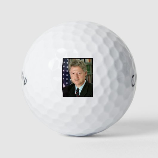 President Bill Clinton Witte Huis Foto Golfballen (Voorkant)