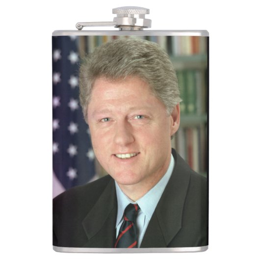 President Bill Clinton Witte Huis Foto Heupfles (Voorkant)