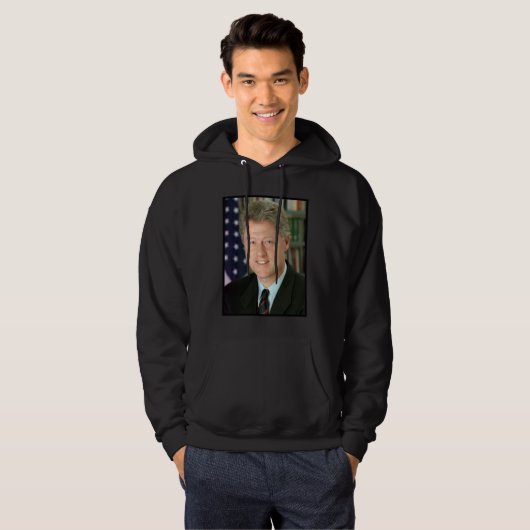 President Bill Clinton Witte Huis Foto Hoodie (Voorkant volledig)