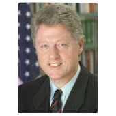 President Bill Clinton Witte Huis Foto Klembord (Achterkant)