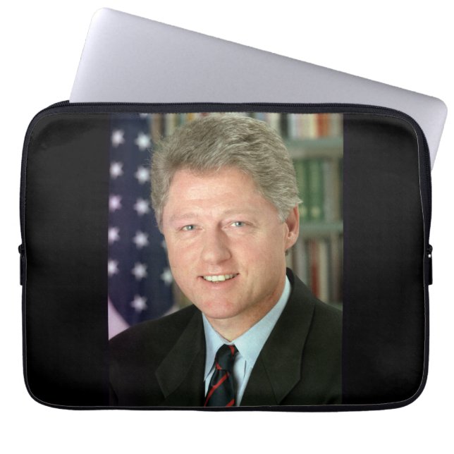 President Bill Clinton Witte Huis Foto Laptop Sleeve (Voorkant)