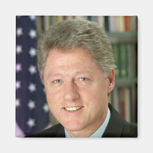 President Bill Clinton Witte Huis Foto Magneet (Voorkant)