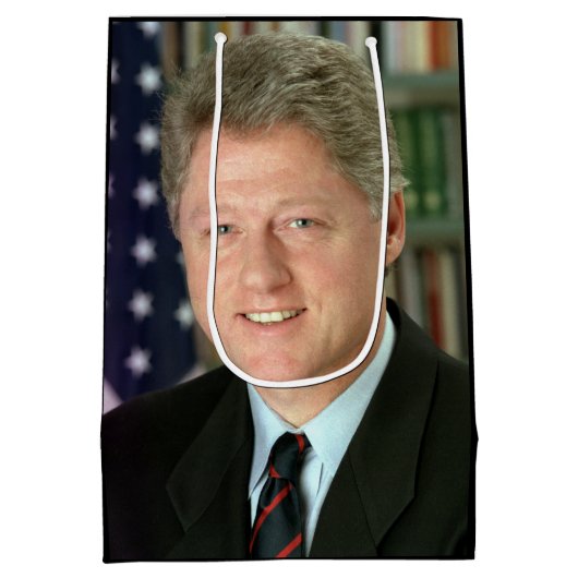 President Bill Clinton Witte Huis Foto Medium Cadeauzakje (Achterkant)