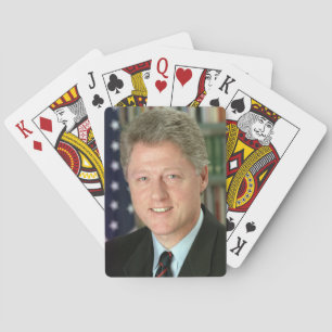 President Bill Clinton Witte Huis Foto Pokerkaarten