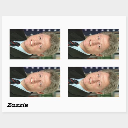 President Bill Clinton Witte Huis Foto Rechthoekige Sticker (Vel)
