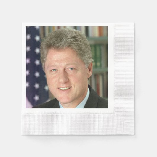 President Bill Clinton Witte Huis Foto Servet (Voorkant)