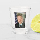President Bill Clinton Witte Huis Foto Shot Glas (Voorkant)