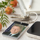 President Bill Clinton Witte Huis Foto Sleutelhanger (Voorkant Rechts)
