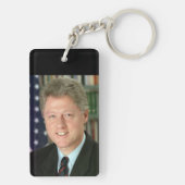 President Bill Clinton Witte Huis Foto Sleutelhanger (achterkant)