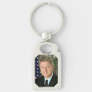 President Bill Clinton Witte Huis Foto Sleutelhanger