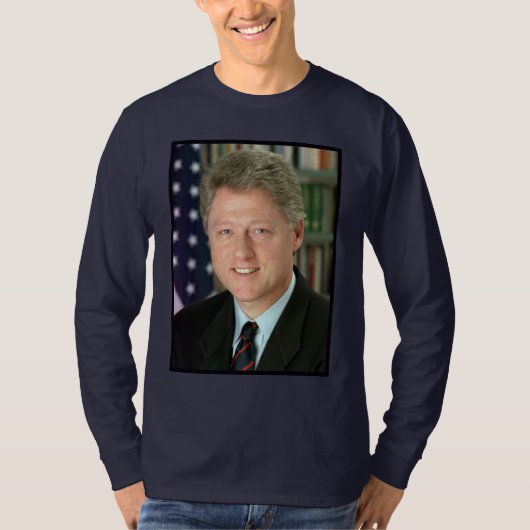 President Bill Clinton Witte Huis Foto T-shirt (Voorkant)