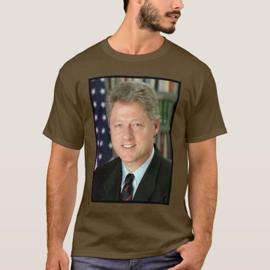 President Bill Clinton Witte Huis Foto T-shirt (Voorkant)