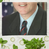 President Bill Clinton Witte Huis Foto Theedoek (Gevouwen)