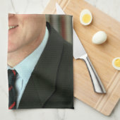 President Bill Clinton Witte Huis Foto Theedoek (Quarter Fold)