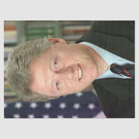 President Bill Clinton Witte Huis Foto Tissuepapier (Voorkant)