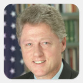 President Bill Clinton Witte Huis Foto Vierkante Sticker (Voorkant)