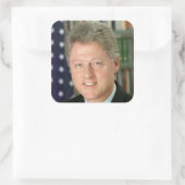 President Bill Clinton Witte Huis Foto Vierkante Sticker (Tas)