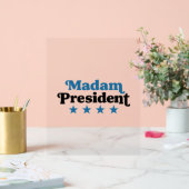 President blauw met sterren acryl bord (Huwelijk)