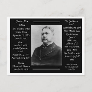 President Chester Alan Arthur Briefkaart