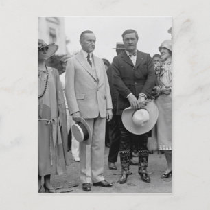 President Coolidge en Tom Mix Briefkaart