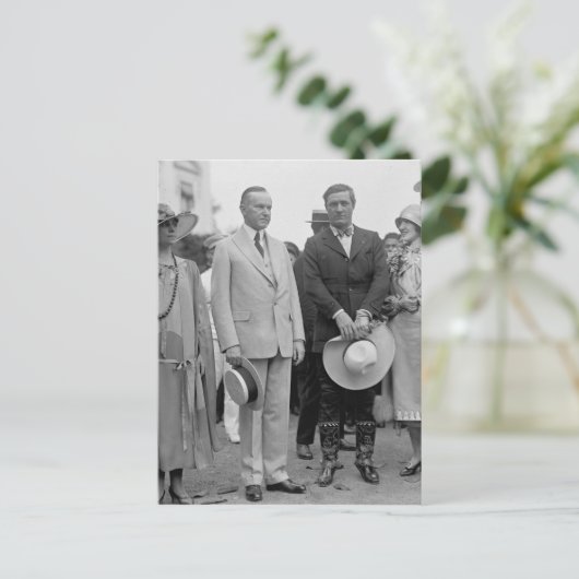 President Coolidge en Tom Mix Briefkaart (Staand voorkant)