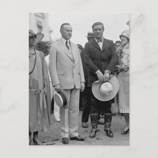 President Coolidge en Tom Mix Briefkaart (Voorkant)