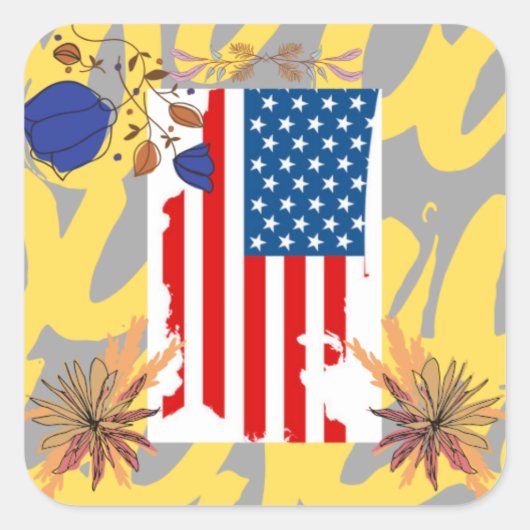 President dag van Amerika Vierkante Sticker (Voorkant)