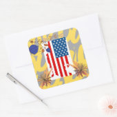 President dag van Amerika Vierkante Sticker (Envelop)