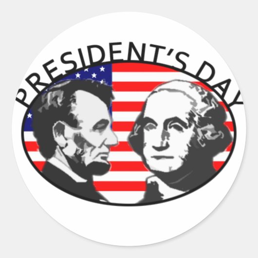 PRESIDENT DAY CLASSIC ROUND STICKER (Voorkant)