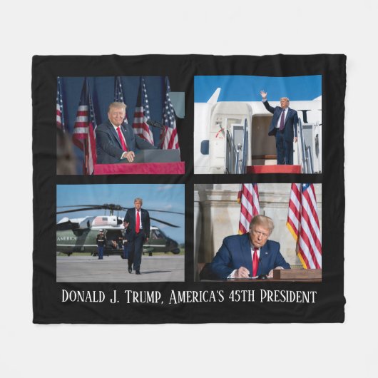 President Donald J. Trump 45e President Fleece Deken (Voorkant (Horizontaal))