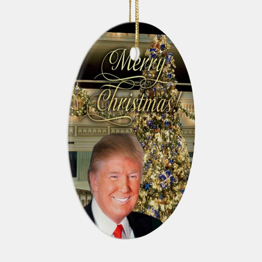 President Donald J. Trump Decoratieve Kerstmis Keramisch Ornament (Rechts)