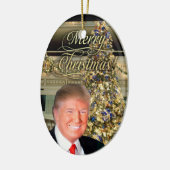 President Donald J. Trump Decoratieve Kerstmis Keramisch Ornament (Links)