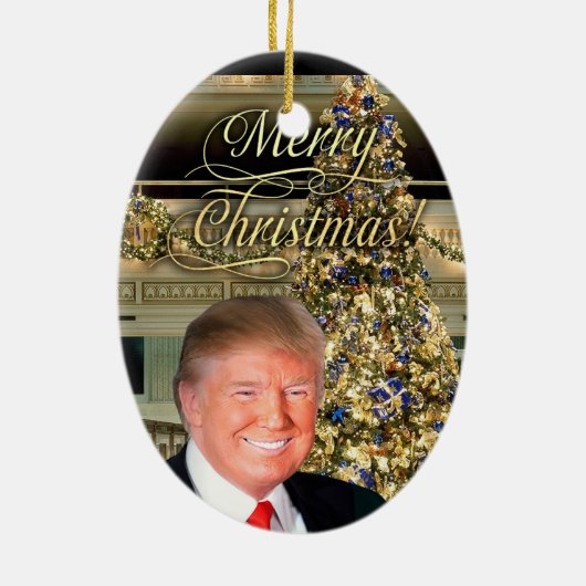 President Donald J. Trump Decoratieve Kerstmis Keramisch Ornament (Achterkant)